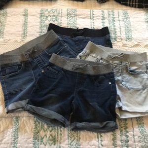 Four pair girls Arizona Jean knit shorts size 10